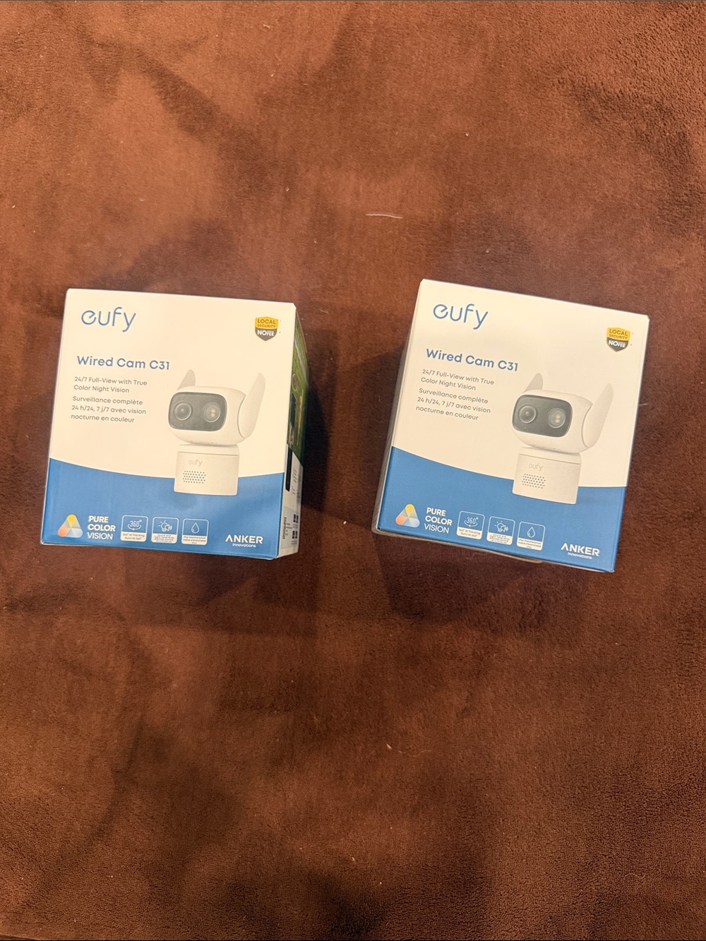 eufy Wired Cam C31 - White | 2-Pack Security Camera (2 boxes shown)